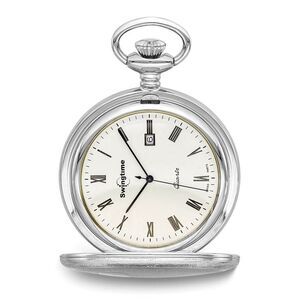 Swingtime Chrome-finish Brass Quartz Pocket Watch